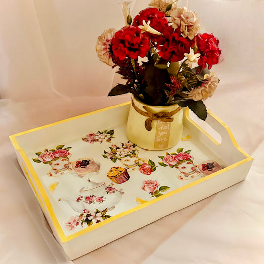 English tea Serving Tray - Small | Pretty tray for mugs, cups and glasses