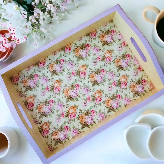 Rose wooden tray