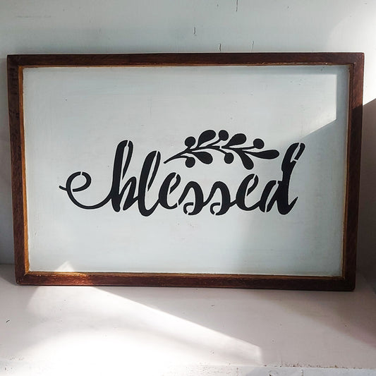 Famrhouse Wall Sign Decor Blessed