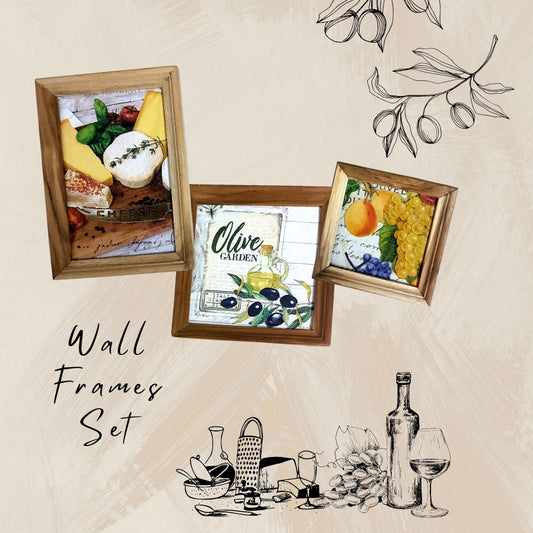 Kitchen Wall Frame Set - Wooden Wall decor for kitchen