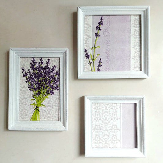 Lavendar Wall Frame Set - Wooden Wall decor frames